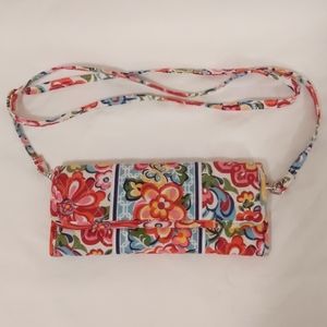 Vera Bradley Floral Trifold Wallet with Removable Strap